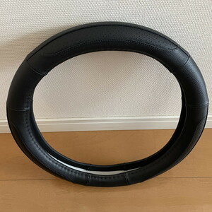 *** [ original leather ] steering wheel cover S size black ***