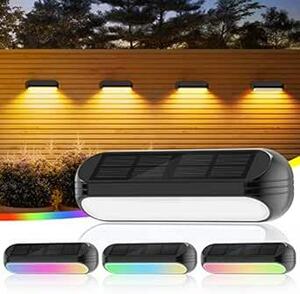 PUAIDA ソーラーガーデンライト屋外 パスライト RGB&三色LED IP65防水 装飾ライト4個セット 庭/階段/通路/バッ