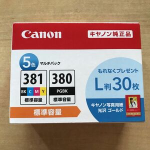 【新品／未使用品】キヤノン 純正 インクカートリッジ BCI-381+380/5MP 5色マルチパック L判30枚付