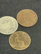 レア本物 英国ハーフクラウンヤングヘッド1846年 ペニー 二銭銅貨セット アンティーク 貨幣_画像3