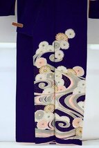 【着物フィ】アンティーク 訪問着 身丈147cm 紫 袷 大正ロマン レトロ 正絹 仕立て上がり kimono 16007_画像7