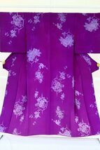 【着物フィ】アンティーク 小紋 身丈152cm 紫 袷 大正ロマン レトロ 正絹 仕立て上がり kimono 16005_画像2