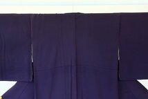 【送料無料】未使用品 訪問着 渋い紫色 飛び鶴 金駒刺繍 金彩加工 身丈165.5cm 袷 正絹 仕立て上がり m-6011_画像6