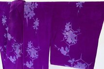 【着物フィ】アンティーク 小紋 身丈152cm 紫 袷 大正ロマン レトロ 正絹 仕立て上がり kimono 16005_画像1