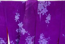 【着物フィ】アンティーク 小紋 身丈152cm 紫 袷 大正ロマン レトロ 正絹 仕立て上がり kimono 16005_画像8
