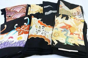 [ kimono fi]1 jpy kurotomesode 7 sheets together antique remake . earth production abroad wedding .. finished 16021