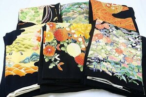 [ kimono fi]1 jpy kurotomesode 6 sheets together all have on possible classic embroidery ratio wing tailoring gold piece embroidery . earth production abroad wedding .. finished 16019