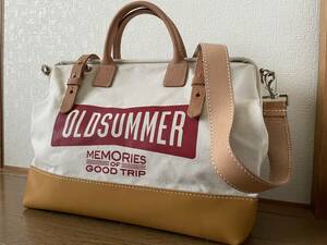 USA製 希少 入手困難 OldSUmmer オールドサマー メイソンバッグ ドクターバッグ 2WAY ショルダーバッグ キャンバス 本革 レザー ヌメ革