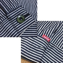 稀少 美品 Levi's リーバイス 日本製 2001年製造 70599 3nd サードモデル インディゴ ヒッコリーストライプ デニム トラッカージャケット M_画像9