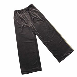 B384 6 ROKU ロク ベロア ワイドパンツ イージーパンツ パンツ ズボン ボトムス ブラウン系 レディース 36 日本製