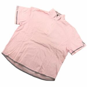 S208 adabat アダバット GOLF ゴルフ ゴルフウェア ポロシャツ ハーフジップ 半袖 トップス Tシャツ 綿100% レディース ピンク