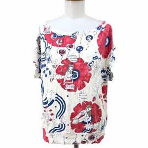 S210⑥ 日本製 TSUMORI CHISATO ツモリチサト カオルコ Tシャツ トップス カットソー 綿100% レディース 2 総柄