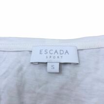 B386 ESCADA SPORT エスカーダ 半袖 Tシャツ シャツ カットソー トップス スパンコール デザイン ホワイト × シルバー レディース S_画像7