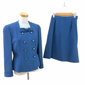 S211⑨ miss ashida ошибка asida юбка костюм жакет юбка выставить низ шерсть 100% женский 9 синий blue 