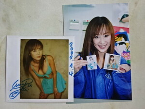  race queen three .. with autograph raw Polaroid ( person himself . have life photograph attaching )