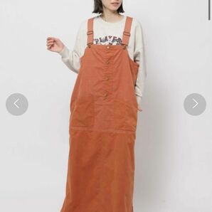 nico and... ニコアンド リメイク風アヤコールジャンパースカート オレンジ Lサイズ