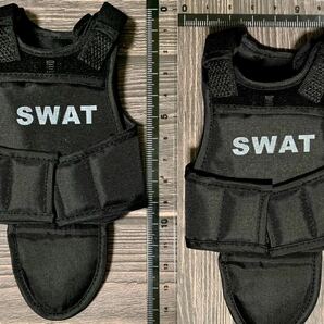 SWAT（スワット）特殊部隊ベスト（チョッキ）1/6スケール 防弾チョッキ 防弾ベスト POLICE シークレットサービス 黒 ナイロン 新品の画像6