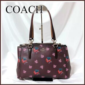 COACH ハンドバッグ　ブラウン系　コーチ　ミニクリスティ ワイルドフラワー