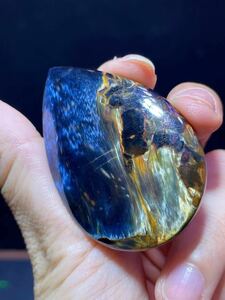 ~[ natural ] blue Peter site cat's-eye effect a little over loose 53.7x36.8x7.8mm