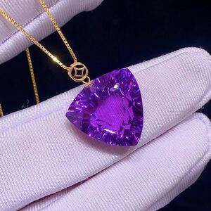 ~[ natural ] amethyst pendant top k18 16x16x9mm