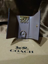 【1スタ】C-494 新品未使用 COACH ファイブ リング キー ケース シグネチャー キャンバス 並行輸入品_画像4