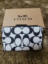 【1スタ】C-547 新品未使用 COACH ミディアム コーナー ジップ ウォレット・シグネチャー キャンバス 並行輸入品_画像2