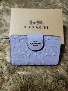 【1スタ】C-608 COACH ミディアム コーナー ジップ ウォレット シグネチャー レザー 並行輸入品