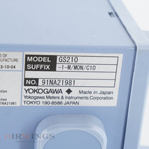 [DW] 8日保証 GS200 GS210-1-M/MON/C10 YOKOGAWA 横河 DC VOLTAGE/CURRENT SOURCE 直流電圧/電流源 電源コード 取扱説明書[05890-0061]_画像7