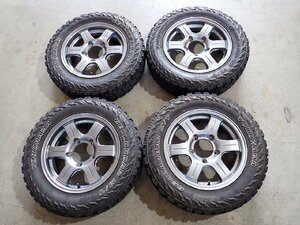 YS8486[ бесплатная доставка 175/80R16] Jimny Yokohama Geolandar M/T G300 2020 год производства б/у комплект летних шин #16×5.5J 139.7/5H ET22#