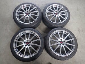 YS8419【送料無料225/40R18】STI BRZ インプレッサスポーツなど スバル車へ 中古夏タイヤセット■18×7.5J 100/5H ET55■