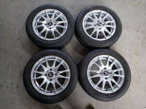 YS8425【送料無料155/65R14】N-BOX スペーシア タントなどへ ブリヂストン 中古夏タイヤセット■14×4.5J 100/4H ET45■