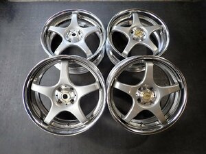 RK3848【送料無料17インチ】4本 AME CIRCLAR サーキュラー SPEC-R 中古アルミホイール コンパクトカー ★17×7J 100/4H ET45★