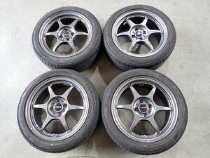 YS8717【送料無料195/50R16】Buddy Club バディクラブ P1 レーシング 中古夏タイヤセット ■16×7J 100/4H ET42■