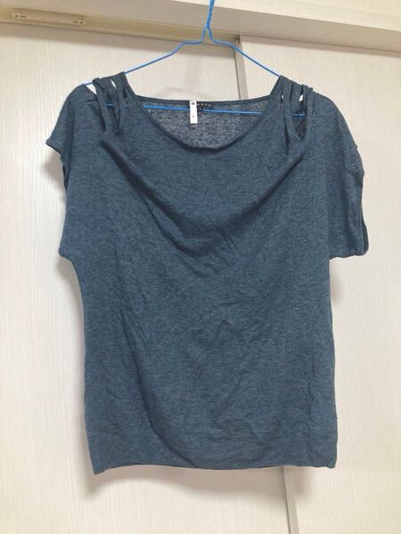 レディース セオリー カットソー S 半袖 肩出し リネン ネイビー ニット 春夏秋 Tシャツ 人気 ブランド 無地