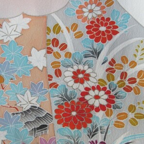 (0515)着物リメイク ハンドメイド「ワンピース」正絹 花の画像4