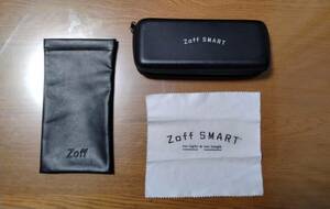 【中古】Zoff ゾフ メガネケース 2個 + メガネ拭き1枚 Zoff Smart ハードケース ソフトケース