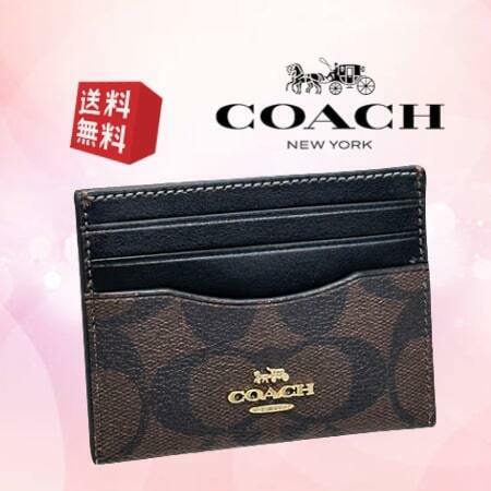 【新品 未使用 送料無料】コーチ COACH 小物 カードケース 名刺入れ レディース レザー ブラウン/ブラック CO-320