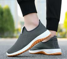 21350-軽量性と快適性を確保＆良さが感じられる　緩和大活躍間　夏に履き心地よいshoes　gray _画像2
