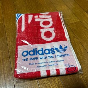 未使用adidas70'80’スポーツタオルトレフォイル名作デッドストック貴重希少バスタオル ノベルティ 日本製兼松江商ライセンスヴィンテージ