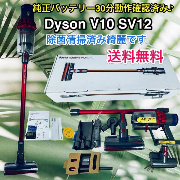 送料無料♪Dyson V10 Fluffy SV12 除菌清掃済みクリーナー