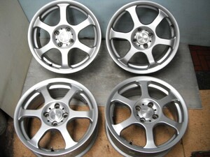 ◎　prasino 16x6.5J　+42　pcd100/4H　中古4本　美品　レイズTE37風　◎