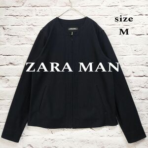 【美品】ザラ ZARA 薄手 フリース生地 ノーカラージャケット サイドスリット