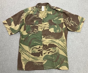 [ free shipping ] old low tesia land army camouflage short sleeves shirt ( stay tsu man company manufactured )40 used good goods ( replica?* junk treatment )