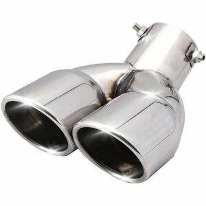  new goods MORASTYLE shine silver 2 pipe out 63mm downward all-purpose to stainless steel sound muffler cutter 17