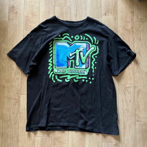 00s オフィシャル Tシャツ MTV ミュージックテレビジョン 企業 黒 XL
