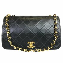 【1円～】シャネル CHANEL バッグ ショルダーバッグ マトラッセ チェーンショルダー ココマーク ラムスキン ブラック ゴールド 中古_画像1