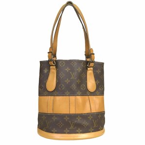 1円～ ルイヴィトン LOUIS VUITTON バッグ ショルダーバッグ バケツ バケットPM T42238 レザー ブラウン USA製 ヴィンテージ 中古の画像1