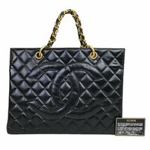 【1円～】 シャネル CHANEL バッグ ハンドバッグ トートバッグ　ココマーク チェーンハンドル マトラッセ パテントレザー ブラック 3番台_画像1