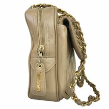 【1円～】シャネル CHANEL バッグ ショルダーバッグ マトラッセ ココマーク レザー ベージュ ゴールド金具 中古_画像2