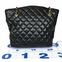 【1円～】シャネル CHANEL バッグ ショルダーバッグ チェーンショルダー マトラッセ 1番台 ブラック ゴールド ギャランティカード付き 中古_画像4